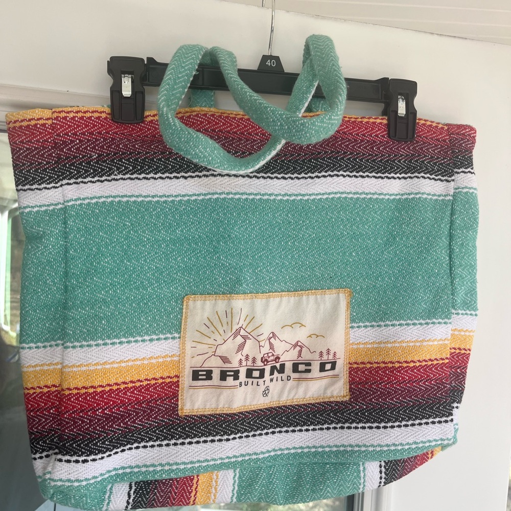 Bronco Build Wild Serape Striped Tote Bag Southwestern Boho